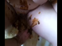 [ Scat Porn ] Old mom getting stuffed with poop
